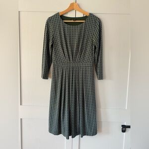 Brooks Brothers Long Sleeve Dress in Green Pattern